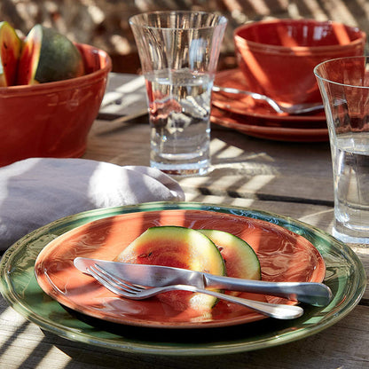 Casafina Stoneware Ceramic Dish Fontana Collection 5-Piece Dinnerware Set (Service for 1), Paprika