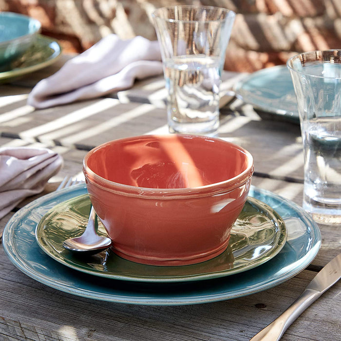 Casafina Stoneware Ceramic Dish Fontana Collection 5-Piece Dinnerware Set (Service for 1), Paprika