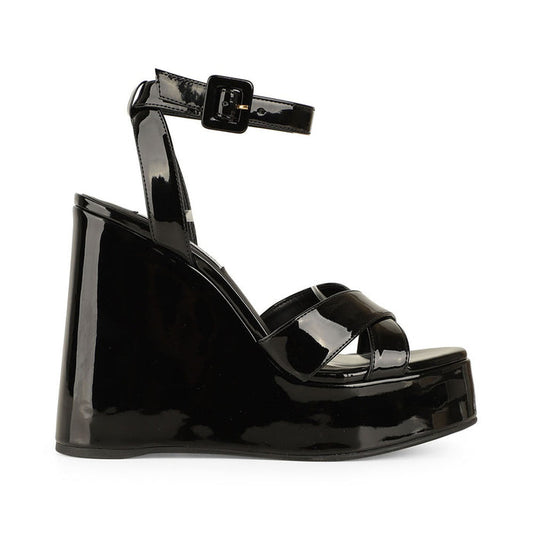 Catarina Wedge Black Patent Leather