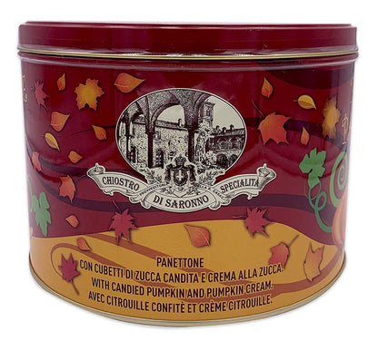 Chiostro di Saronno Traditional Delicious Sweet Pumpkin Spice Cream Filled Panettone in Gift Tin Imported from Italy