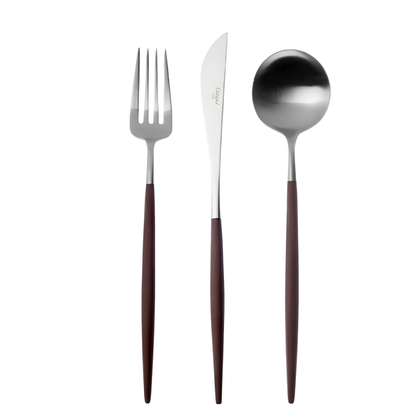 Cutipol GOA 3-Piece Dinner Flatware Set - Brown/Silver