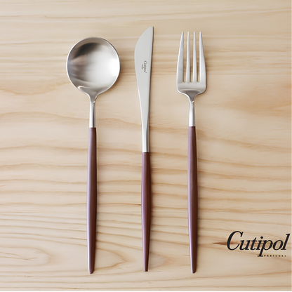 Cutipol GOA 3-Piece Dinner Flatware Set - Brown/Silver