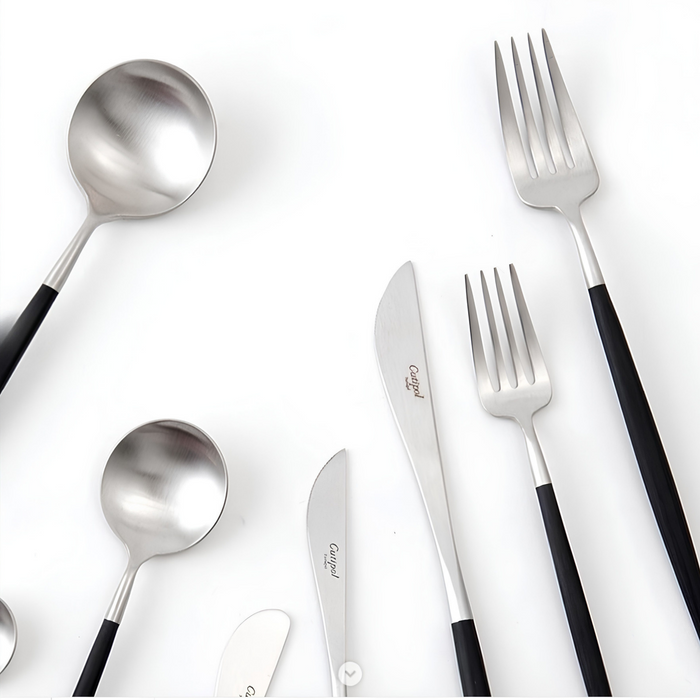Cutipol GOA Dessert Spoon - Black/Silver (GO.08)