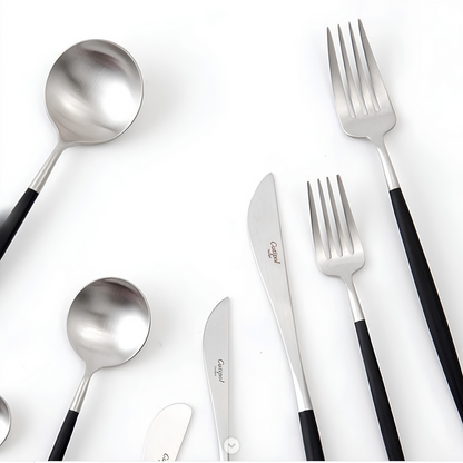 Cutipol GOA Dessert Spoon - Black/Silver (GO.08)