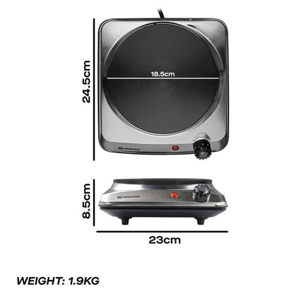 Daewoo Single 1500W Hot Plate Hob - Stainless Steel | 874976 from Daewoo - DID Electrical