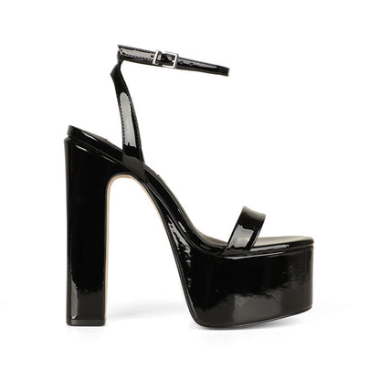 Darla Platform Sandal Black Patent Leather