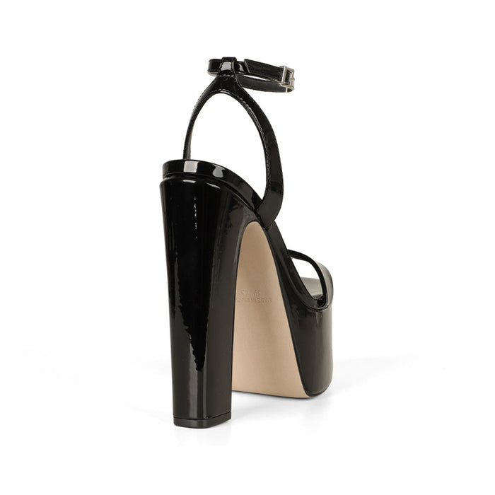 Darla Platform Sandal Black Patent Leather, view 5