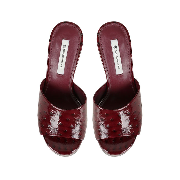 Debbie Ostrich-Effect Platform Ruby, view 4