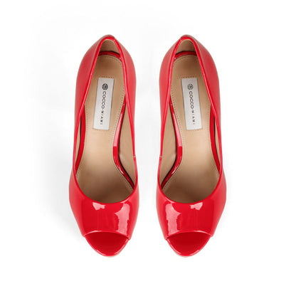 Deisi Peep Toe Red Patent Leather, view 4