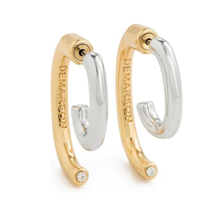DEMARSON New York – Mini Luna Earrings Two Tone Gold Silver
