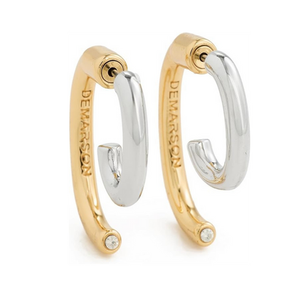 DEMARSON New York – Mini Luna Earrings Two Tone Gold Silver