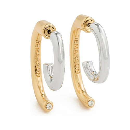 DEMARSON New York – Mini Luna Earrings Two Tone Gold Silver