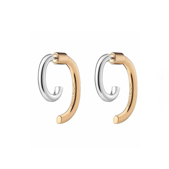 DEMARSON New York – Mini Luna Earrings Two Tone Gold Silver