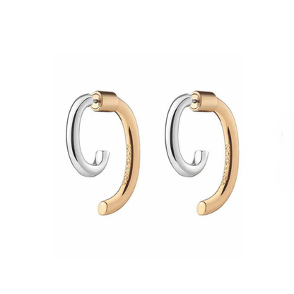 DEMARSON New York – Mini Luna Earrings Two Tone Gold Silver