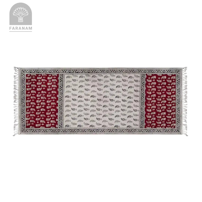 Dual Harmony Runner, Rectangular Cotton Tablecloth, Handmade Faranam