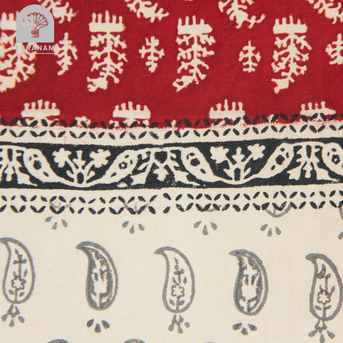 Dual Harmony Runner, Rectangular Cotton Tablecloth, Handmade Faranam