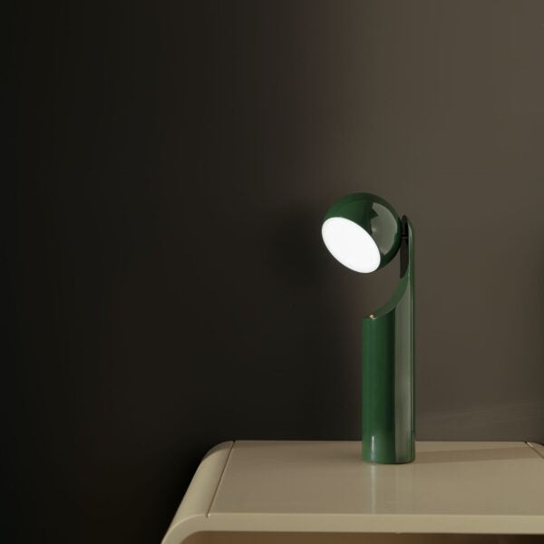 Fine Lumens Mono Reading Lamp – Cordless LED Reading Lamp & Portable Bedside Light, 13.5" H, Forest Green
