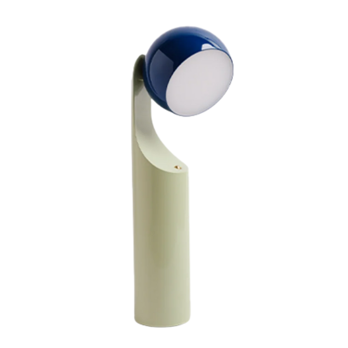 Fine Lumens Mono Reading Lamp – Designer Cordless LED Desk Lamp & Portable Bedside Reading Light, 13.5" H, Royal Blue & Mint