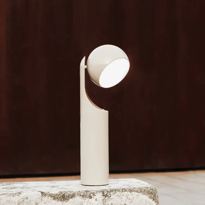 Fine Lumens Mono Reading Lamp – Modern Cordless LED Desk Lamp & Reading Light, 13.5" H, Beige