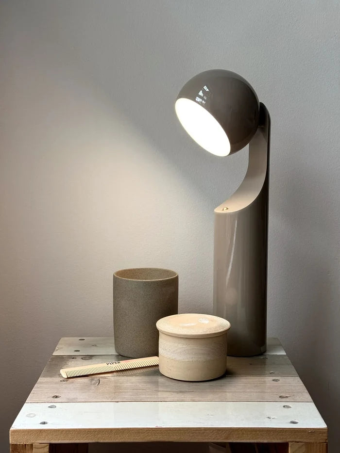 Fine Lumens Mono Reading Lamp – Modern Cordless LED Desk Lamp & Reading Light, 13.5" H, Beige