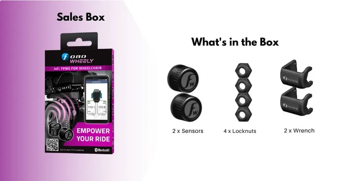 Fobo Wheely Smart Bluetooth 5 Tyre Pressure Monitoring System for your Wheelchair
