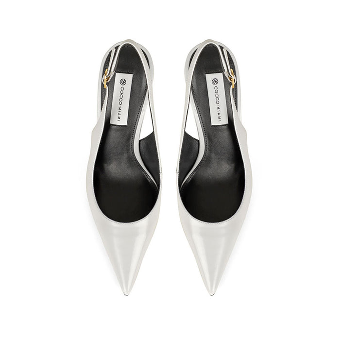 Fran Slingback Pump Leather Gray, view 4