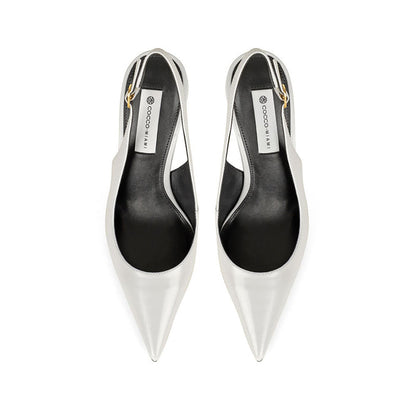 Fran Slingback Pump Leather Gray, view 4