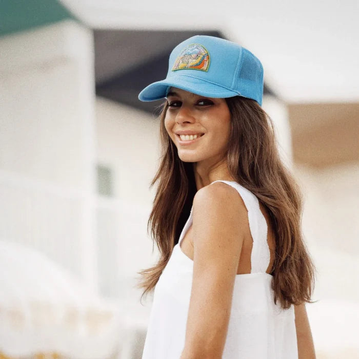 Freya Women's Not All Who Wander Trucker Hat - Azure (One Size)