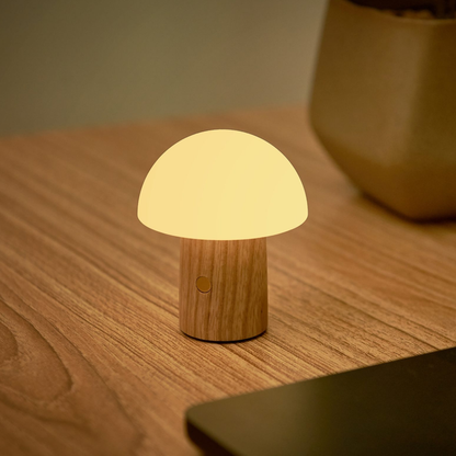 Gingko Design Alice Mushroom Lamp 7 RGB Color Switching - Super Mini - White Ash