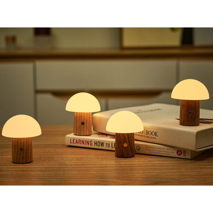 Gingko Design Alice Mushroom Lamp 7 RGB Color Switching - Super Mini - White Ash