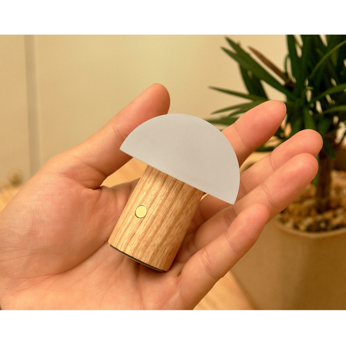 Gingko Design Alice Mushroom Lamp 7 RGB Color Switching - Super Mini - White Ash