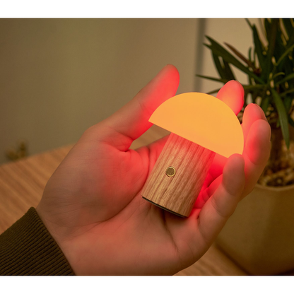 Gingko Design Alice Mushroom Lamp 7 RGB Color Switching - Super Mini - White Ash