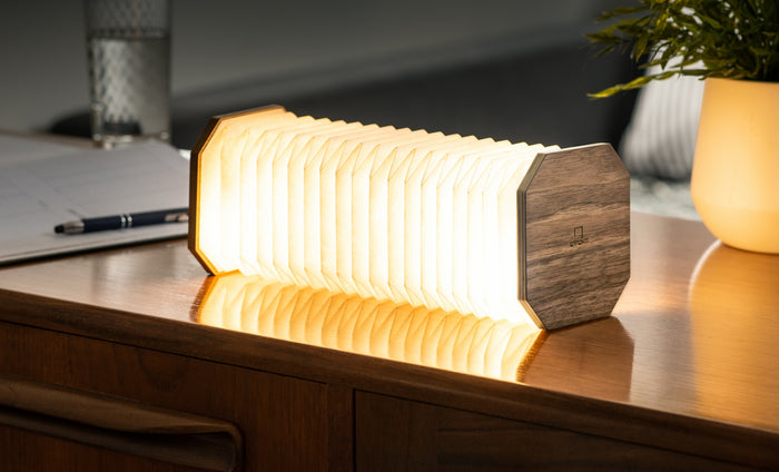 Gingko Design Smart Accordion Lamp Rechargeable LED - Walnut Wood (One Size)
