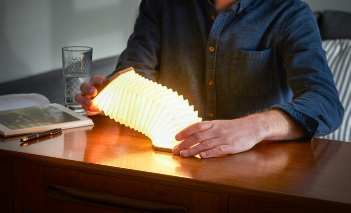 Gingko Design Smart Accordion Lamp Rechargeable LED - Walnut Wood (One Size)