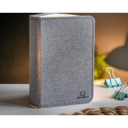 Gingko Design Smart Book Light Linen Fabric Rechargeable LED - Urban Mini Grey