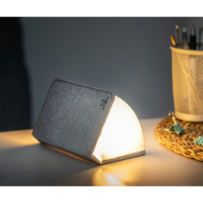 Gingko Design Smart Book Light Linen Fabric Rechargeable LED - Urban Mini Grey