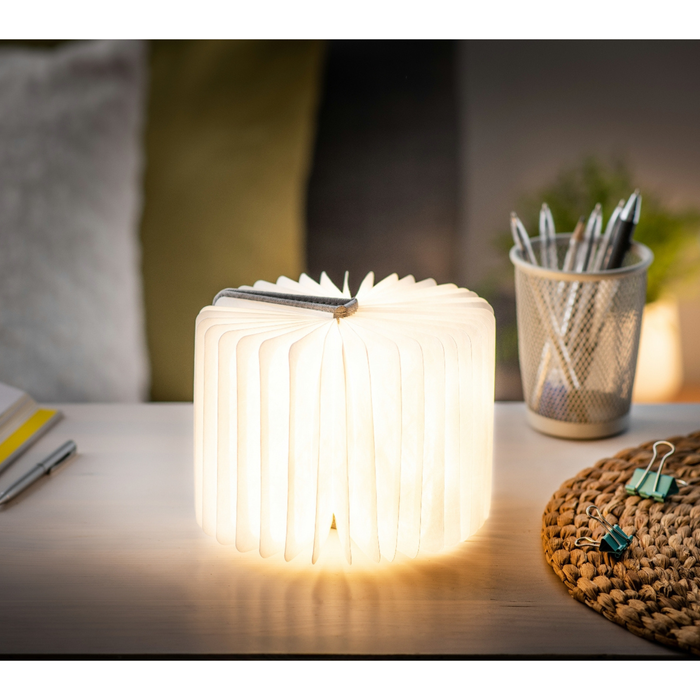 Gingko Design Smart Book Light Linen Fabric Rechargeable LED - Urban Mini Grey