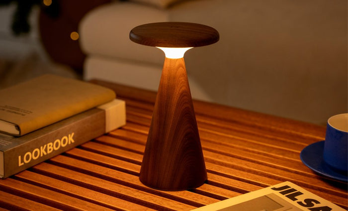 Gingko Design Sylva Rechargeable LED Table Lamp - Large Walnut