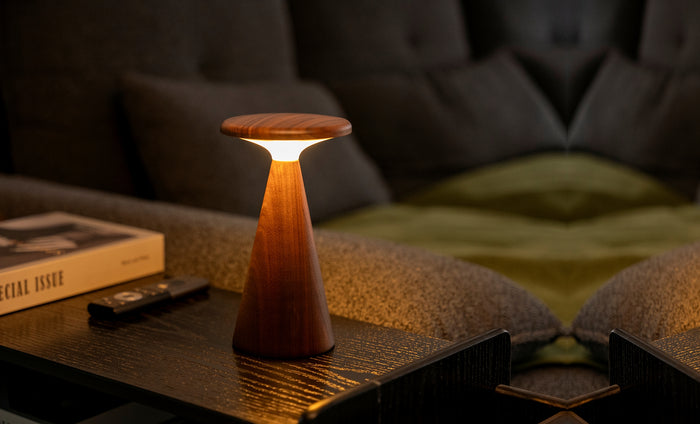 Gingko Design Sylva Rechargeable LED Table Lamp - Large Walnut
