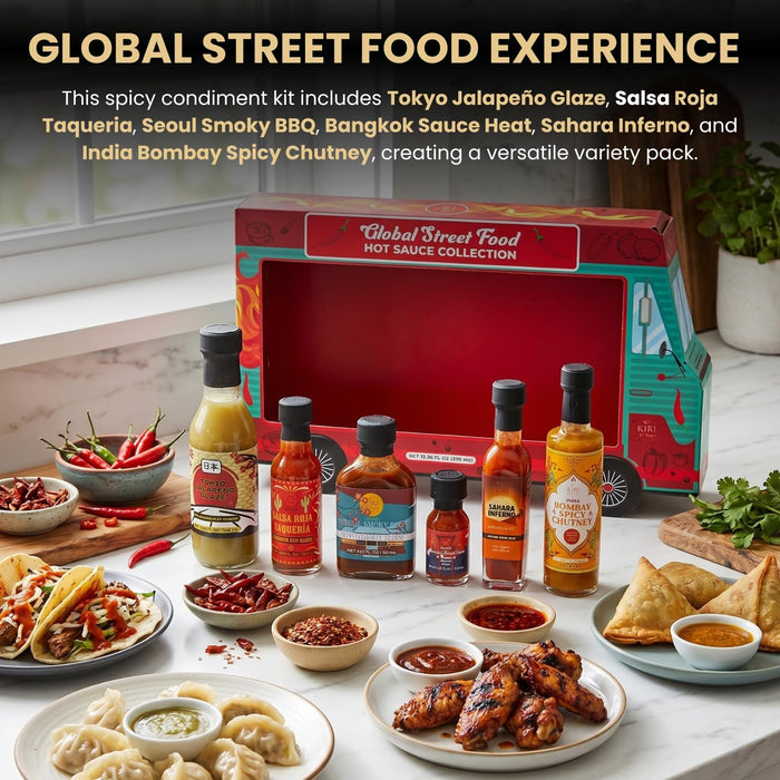 Global Street Food Hot Sauce Collection, 6 Piece Set