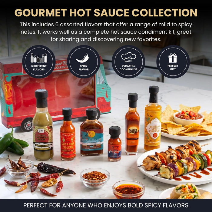 Global Street Food Hot Sauce Collection, 6 Piece Set