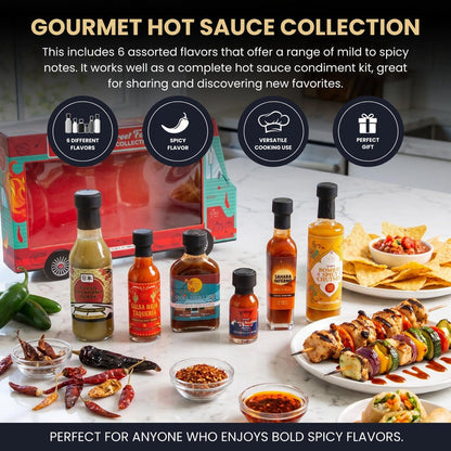 Global Street Food Hot Sauce Collection, 6 Piece Set