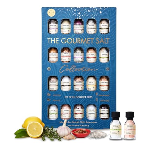 Gourmet Salt Sampler Collection 20 Pack - Premium Seasoning Gift Set