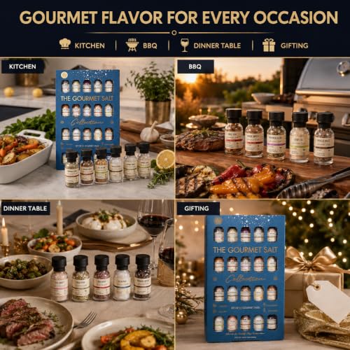 Gourmet Salt Sampler Collection 20 Pack - Premium Seasoning Gift Set