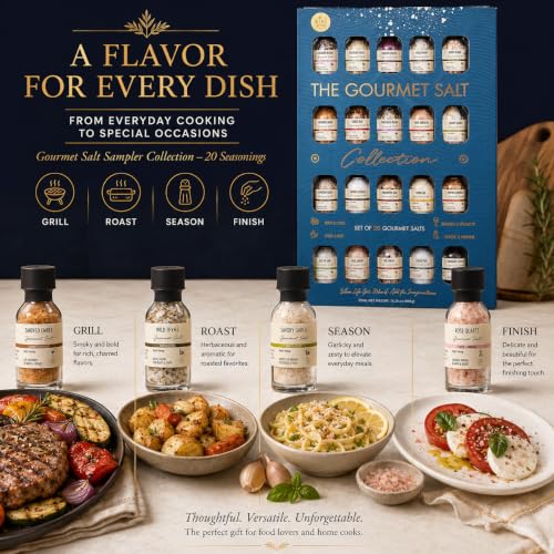 Gourmet Salt Sampler Collection 20 Pack - Premium Seasoning Gift Set