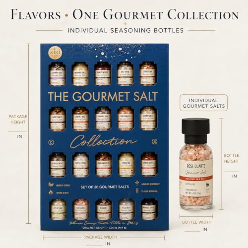 Gourmet Salt Sampler Collection 20 Pack - Premium Seasoning Gift Set
