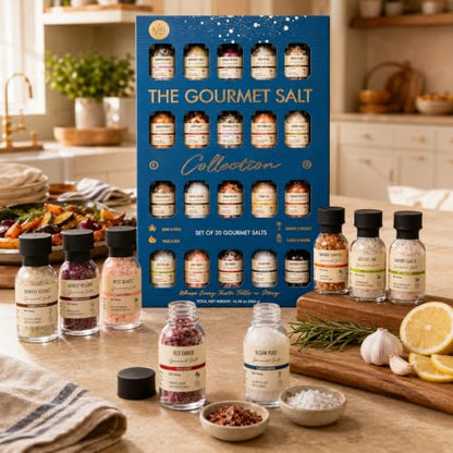 Gourmet Salt Sampler Collection 20 Pack - Premium Seasoning Gift Set