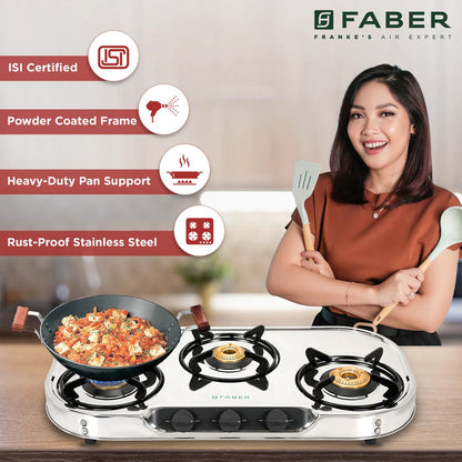 HOB COOKTOP CRYSTAL 3BB SS