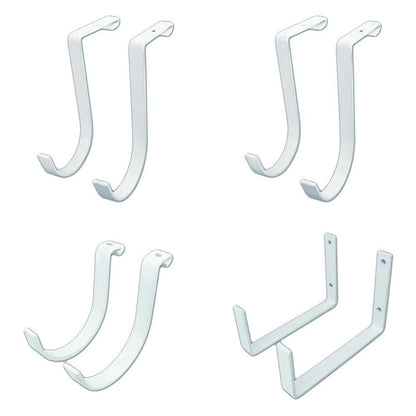 eight white hooks