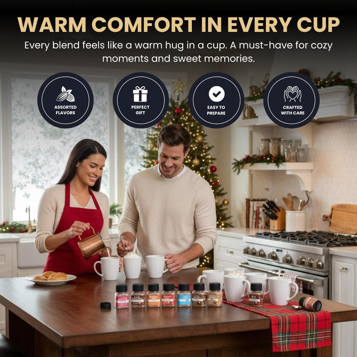 Hot Chocolate Mix Gift Set – 16 Mini Bottle Cocoa Sampler